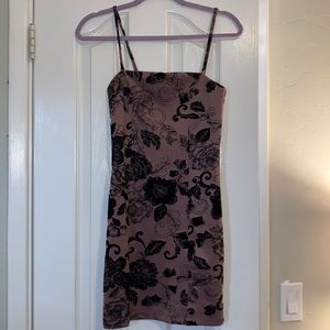Short purple & black club dress